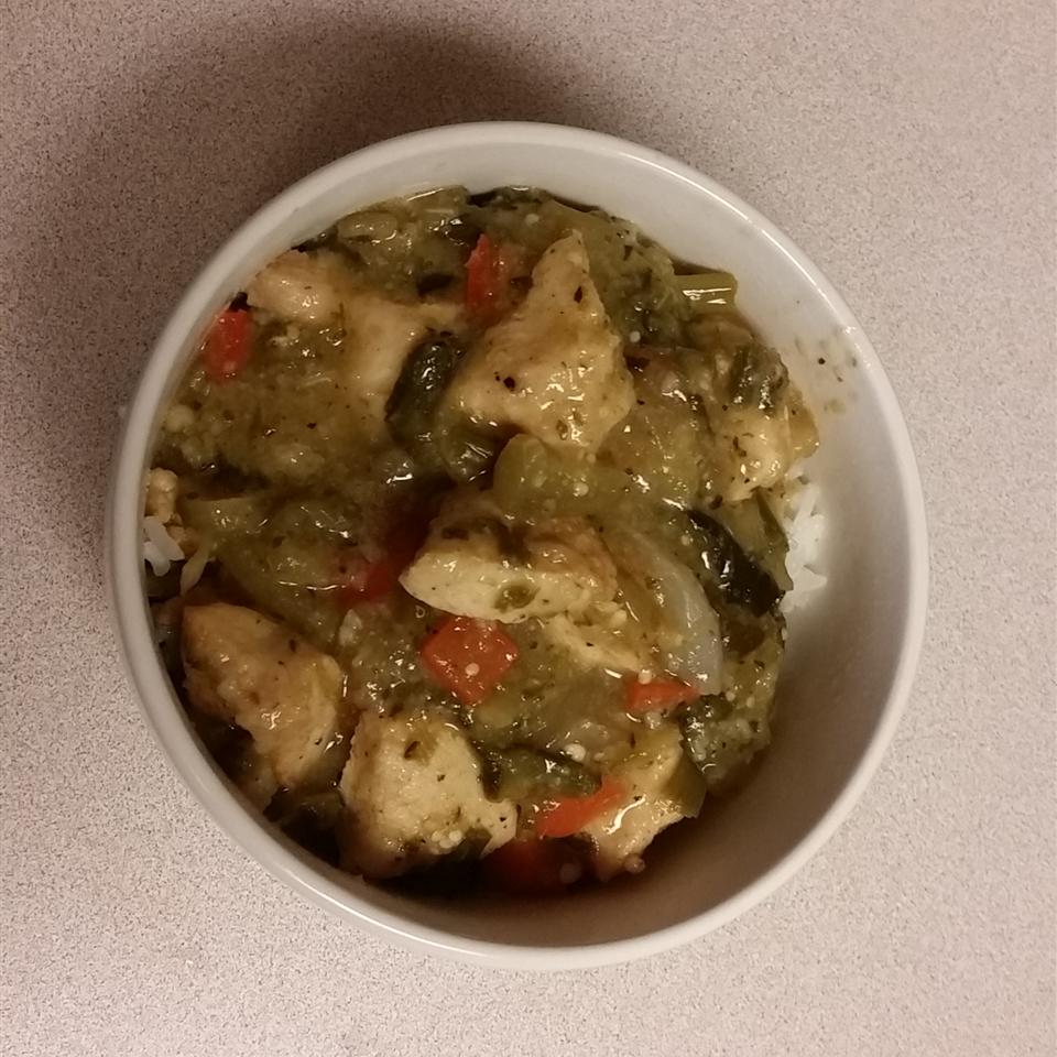 Chicken with Tomatillos and Poblanos