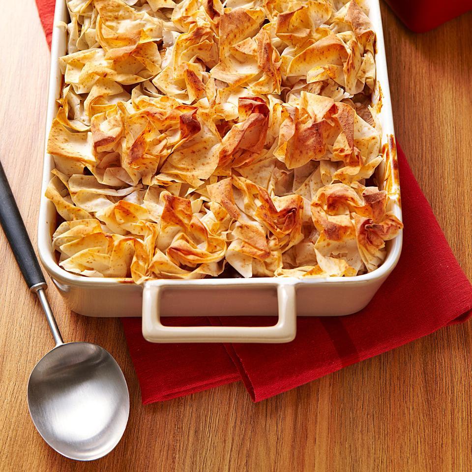 <p>This fish and mushroom casserole recipe features a crispy phyllo topping on a hearty stew full of mushrooms and chunks of cod swimming in a rich sherry sauce. Other firm white fish work too--use whatever looks best at the seafood counter.</p>
                          