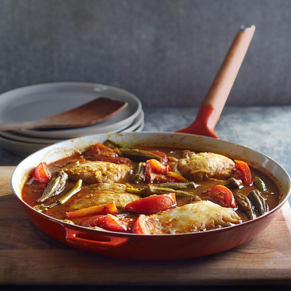 <p>This healthy fish curry recipe showcases the complex flavors of Singapore. Soak up the sauce with rice noodles or brown rice. For eco-friendly fish choices, visit seafoodwatch.org.</p>
                          <p> </p>
                          