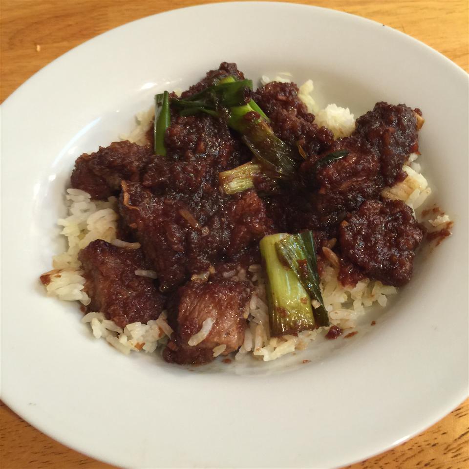 Mongolian Beef and Spring Onions 