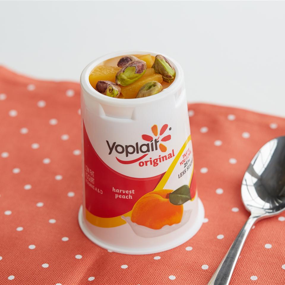 Peaches and Pistachios Yogurt Cup Yoplait