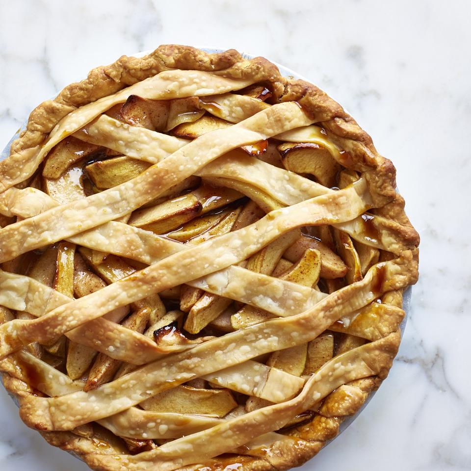 Autumn Apple and Pear Lattice Pie 