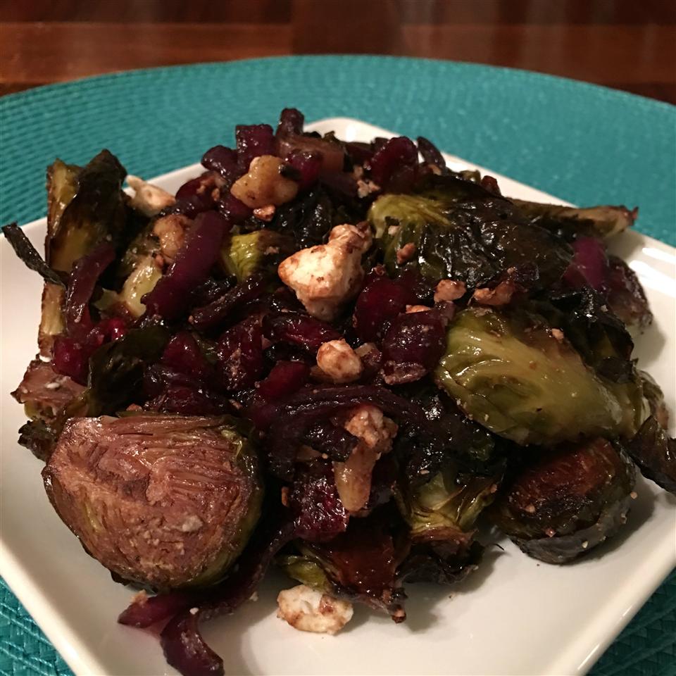 Balsamic Brussels Sprouts with Feta Cheese and Walnuts Happyschmoopies