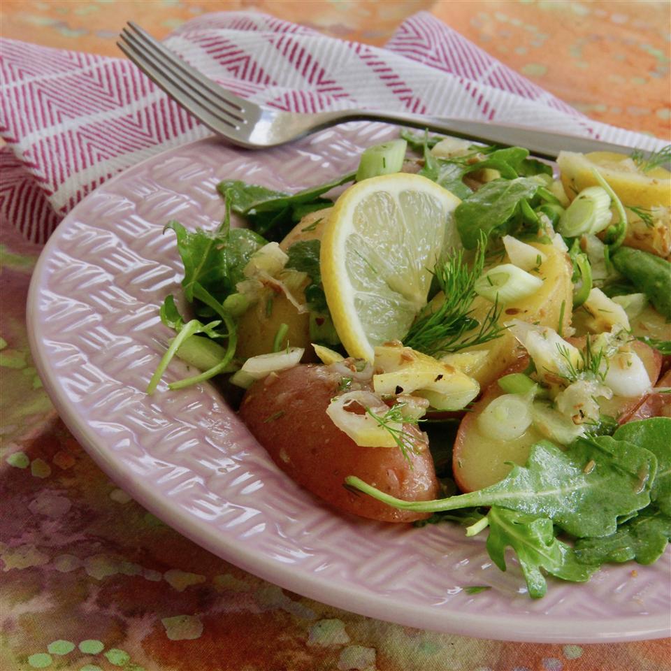 Potato Salad with Quick Preserved Lemon and Arugula lutzflcat