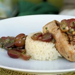 Grilled Tuna Steaks with Grape and Caper Salsa 