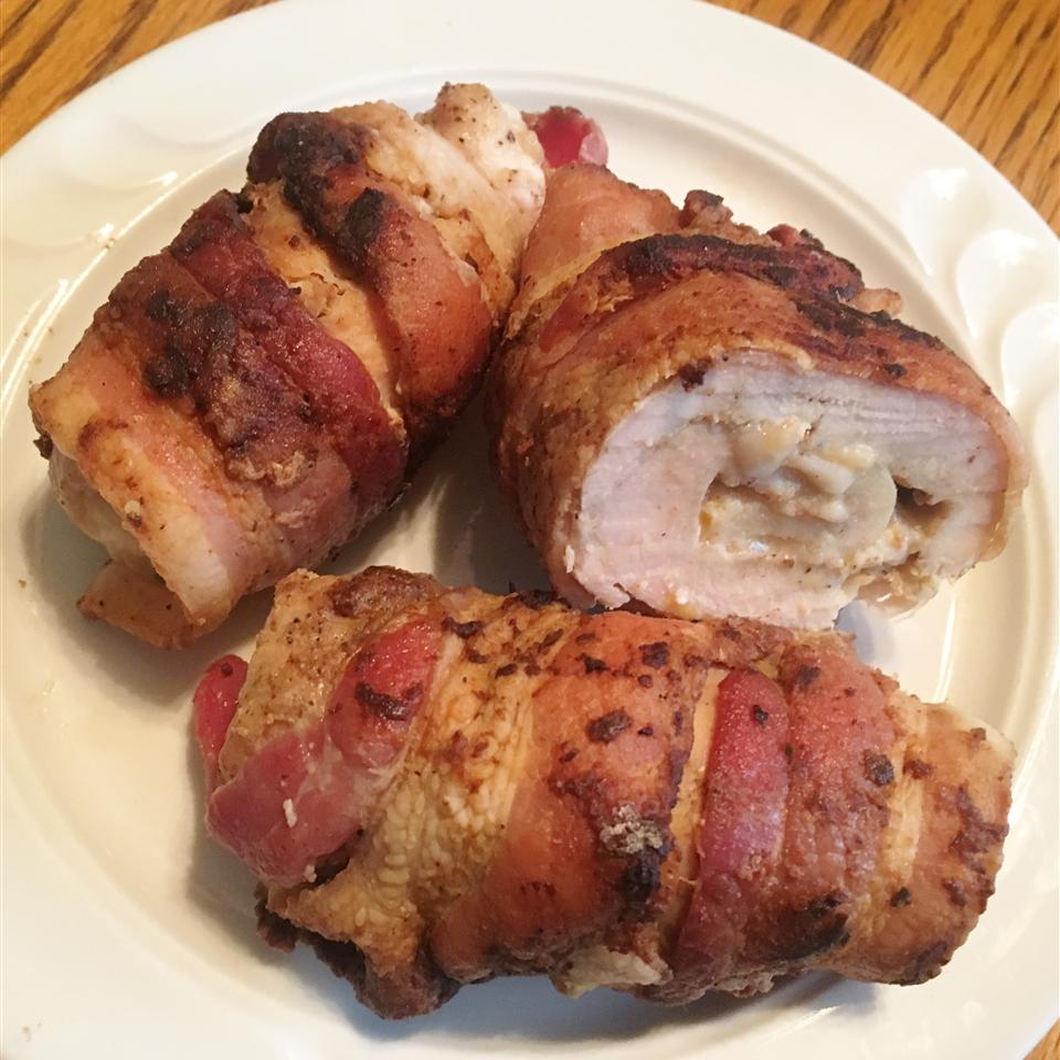 LJ'S Gorgonzola Stuffed Chicken Breasts Wrapped in Bacon 