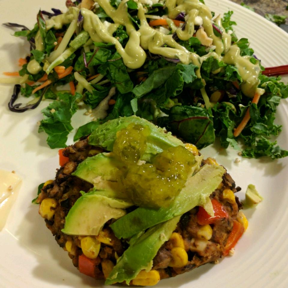 Spicy Black Bean and Corn Burgers 