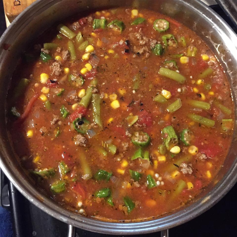 Slow Cooker Veggie-Beef Soup with Okra 