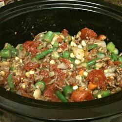 Slow Cooker Veggie-Beef Soup with Okra 