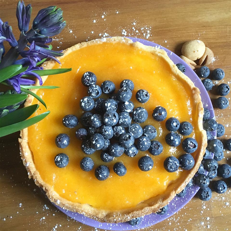 Persimmon Cheesecake with Blueberries