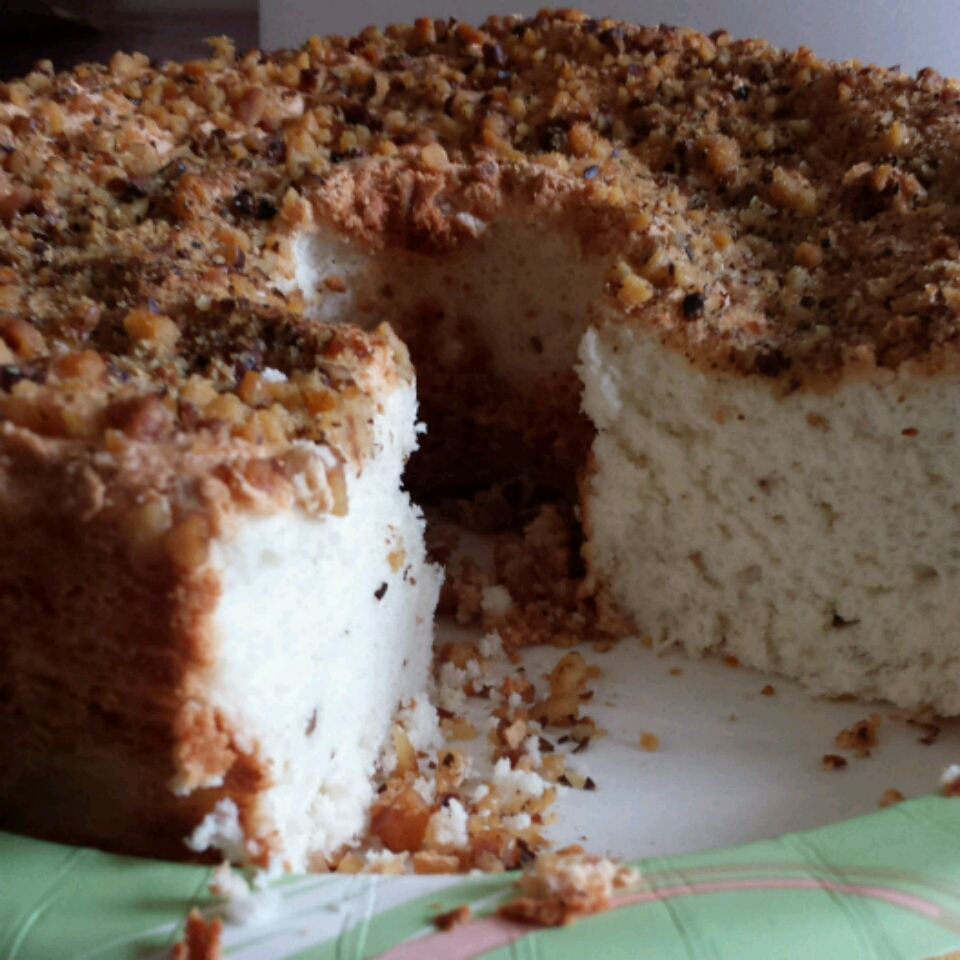 Angel Food Cake with Toasted Almonds 