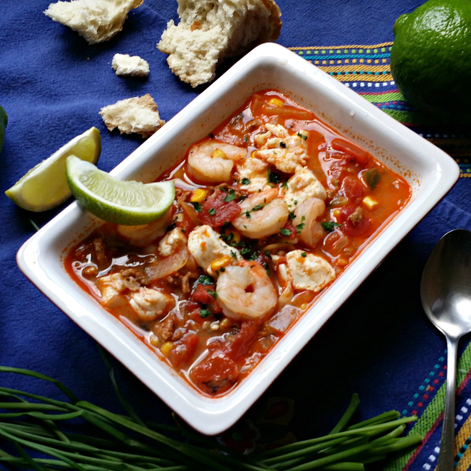 Spicy Tomato, Seafood, and Chorizo Stew 