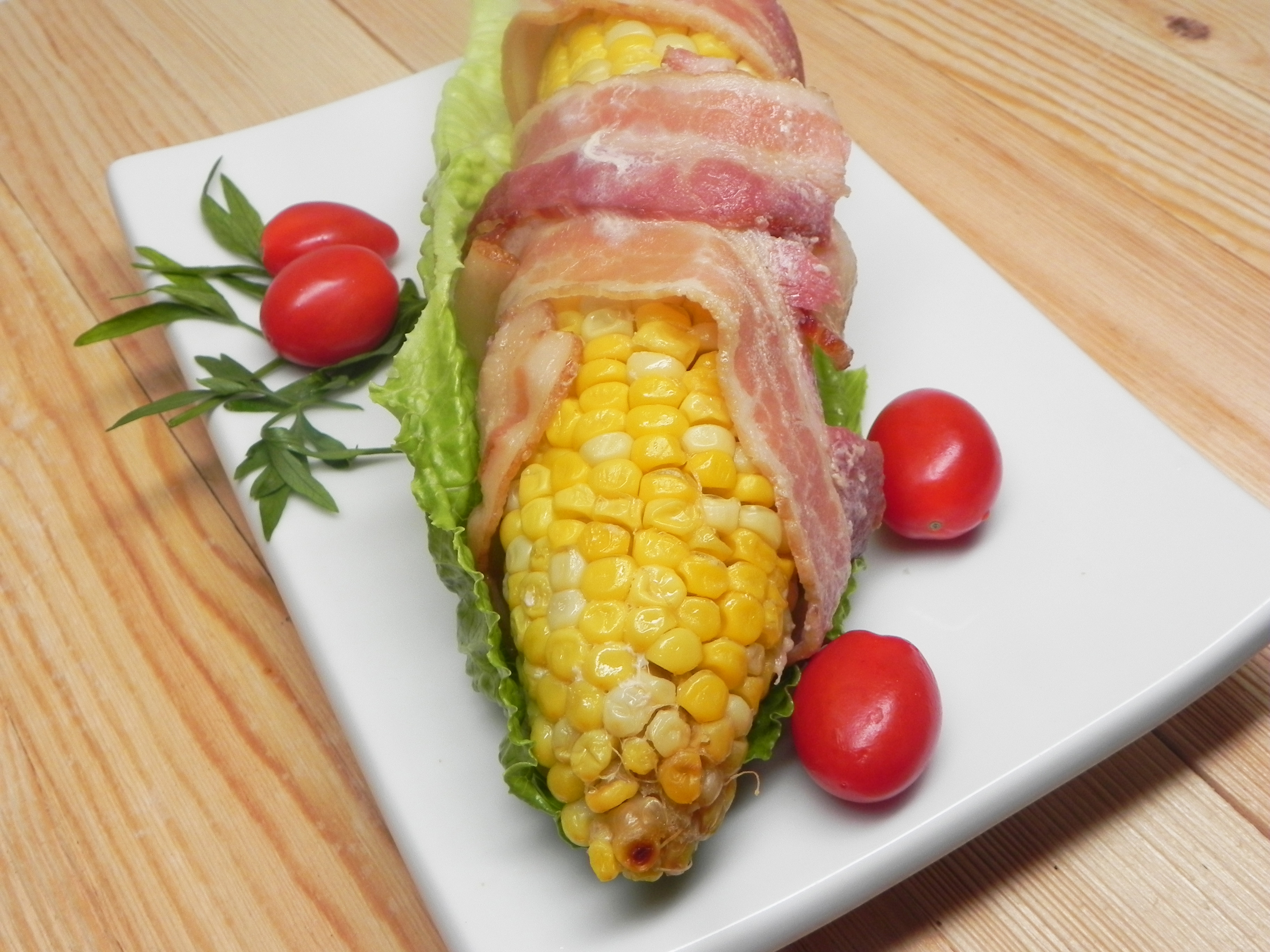 Bacon-Wrapped "Caramel" Corn on the Cob