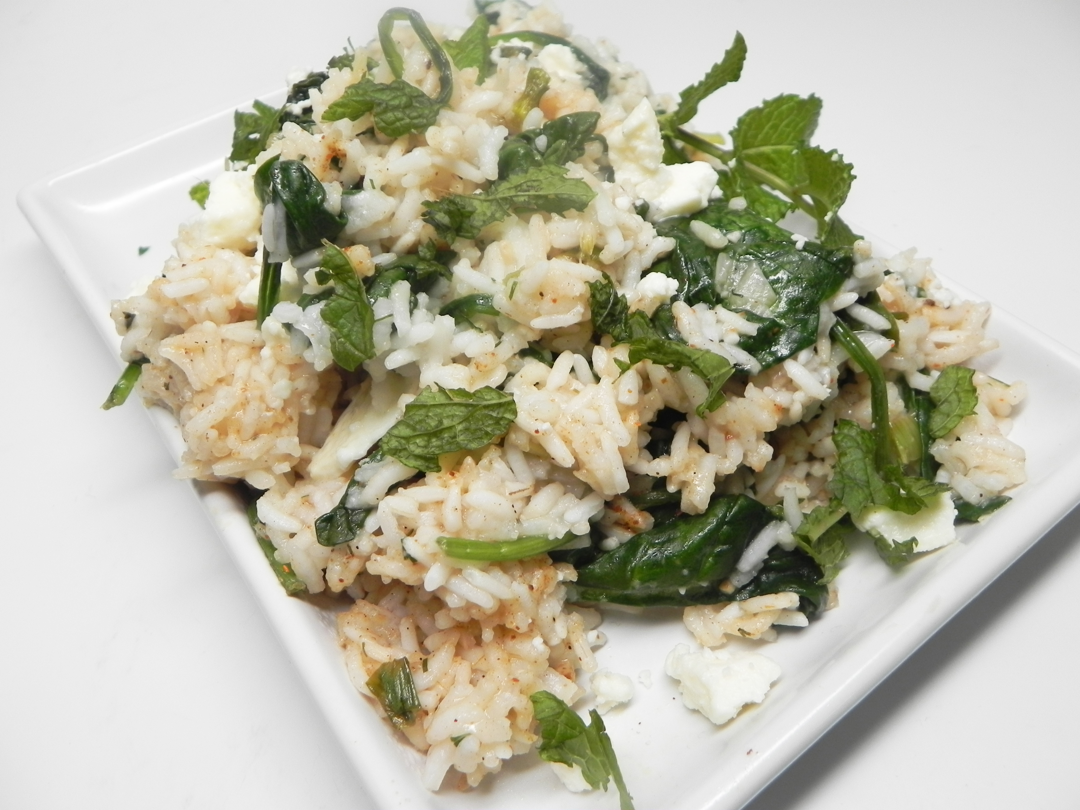 Delicious Spinach Rice with Feta