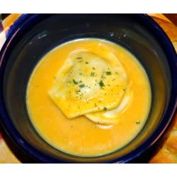 Butternut Squash Soup with Spinach Ravioli 
