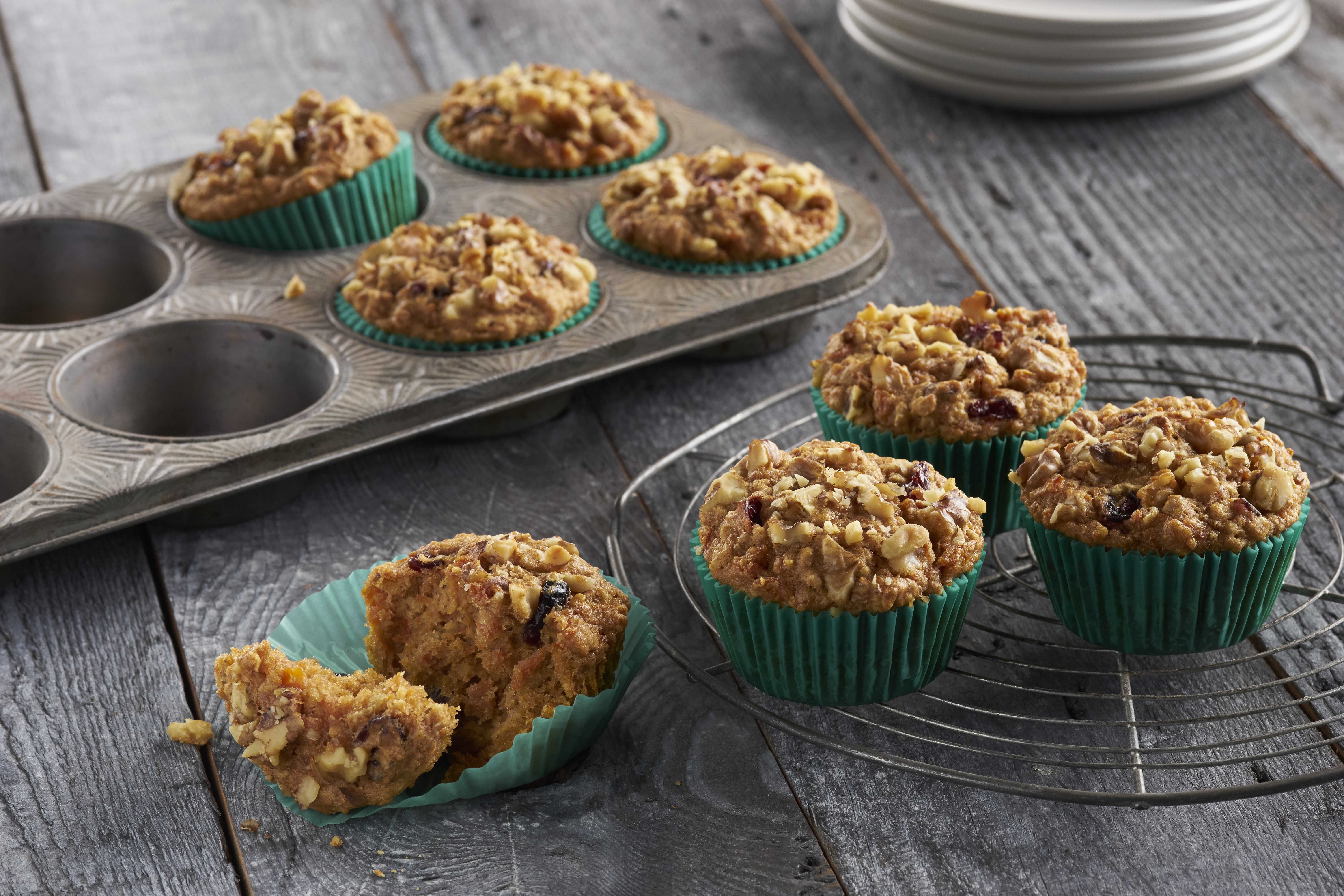 One-Bowl Carrot Oat Muffins
