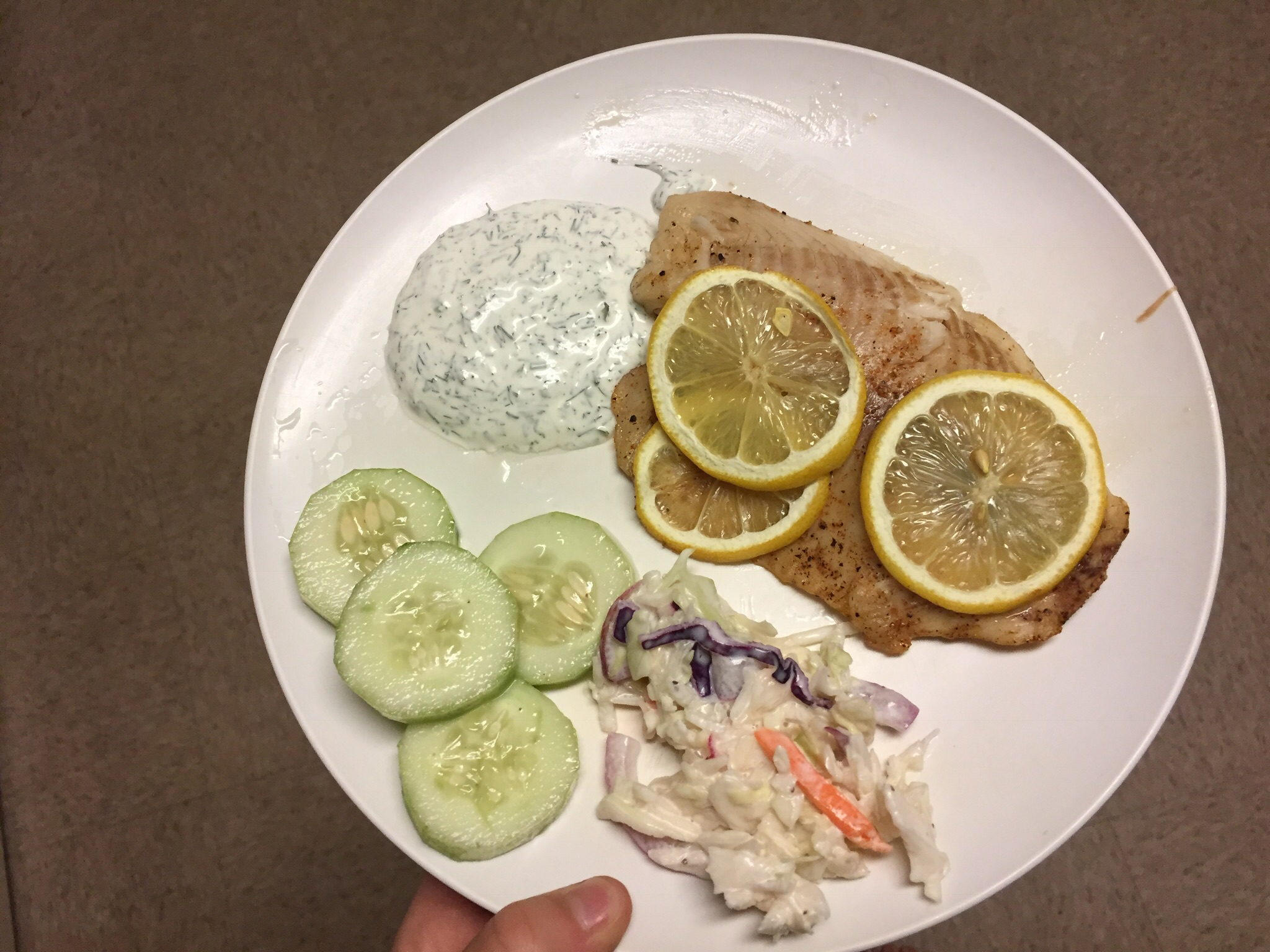 Hudson's Baked Tilapia with Dill Sauce 