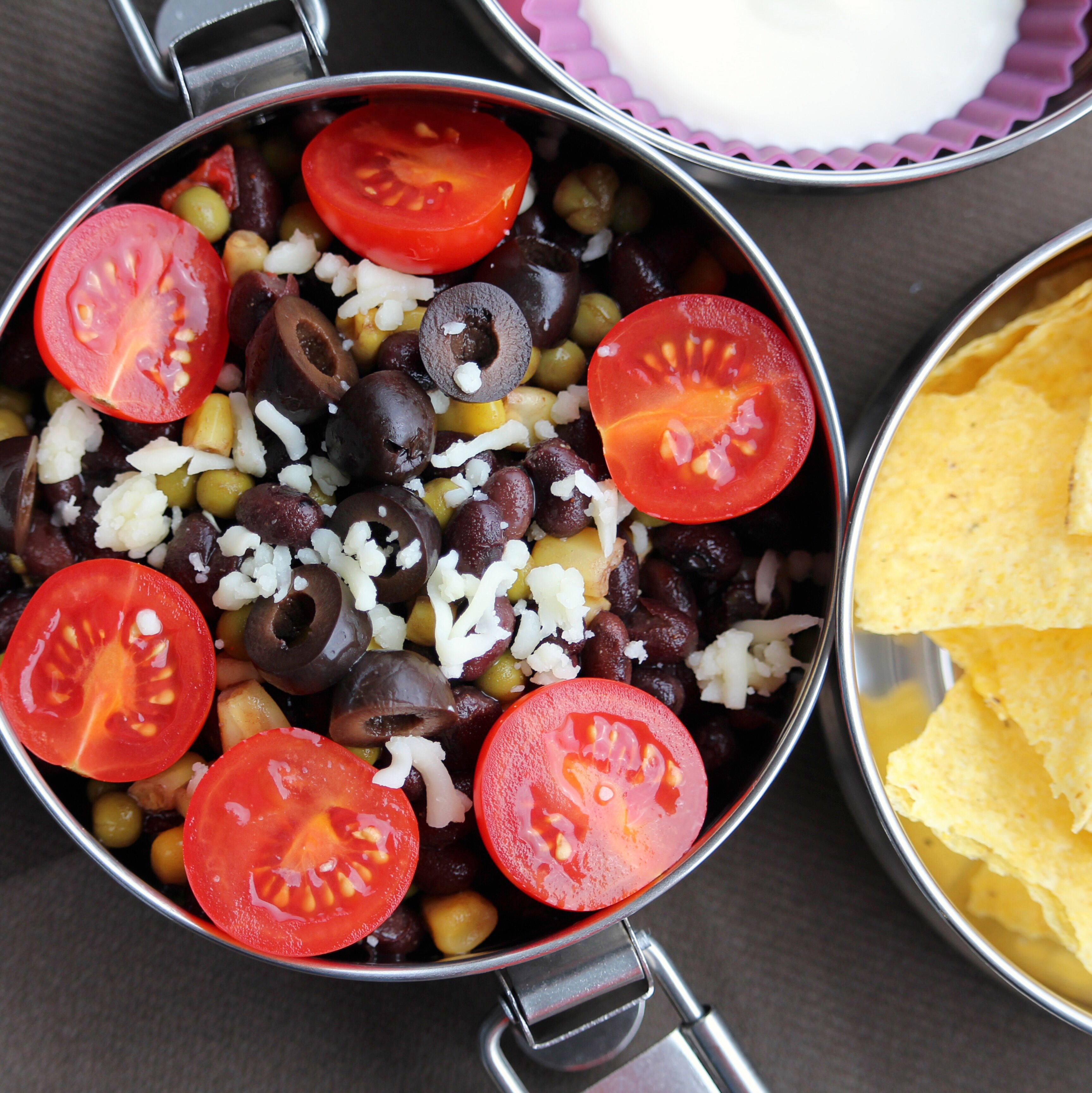 Nacho Salad with Tortilla Chip Dippers 