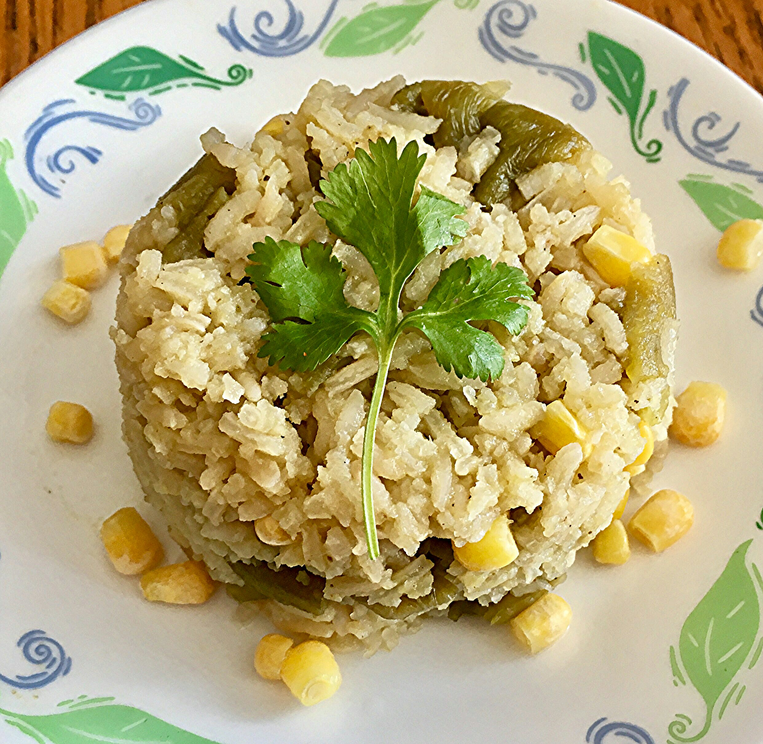 Green Brown Rice with Corn