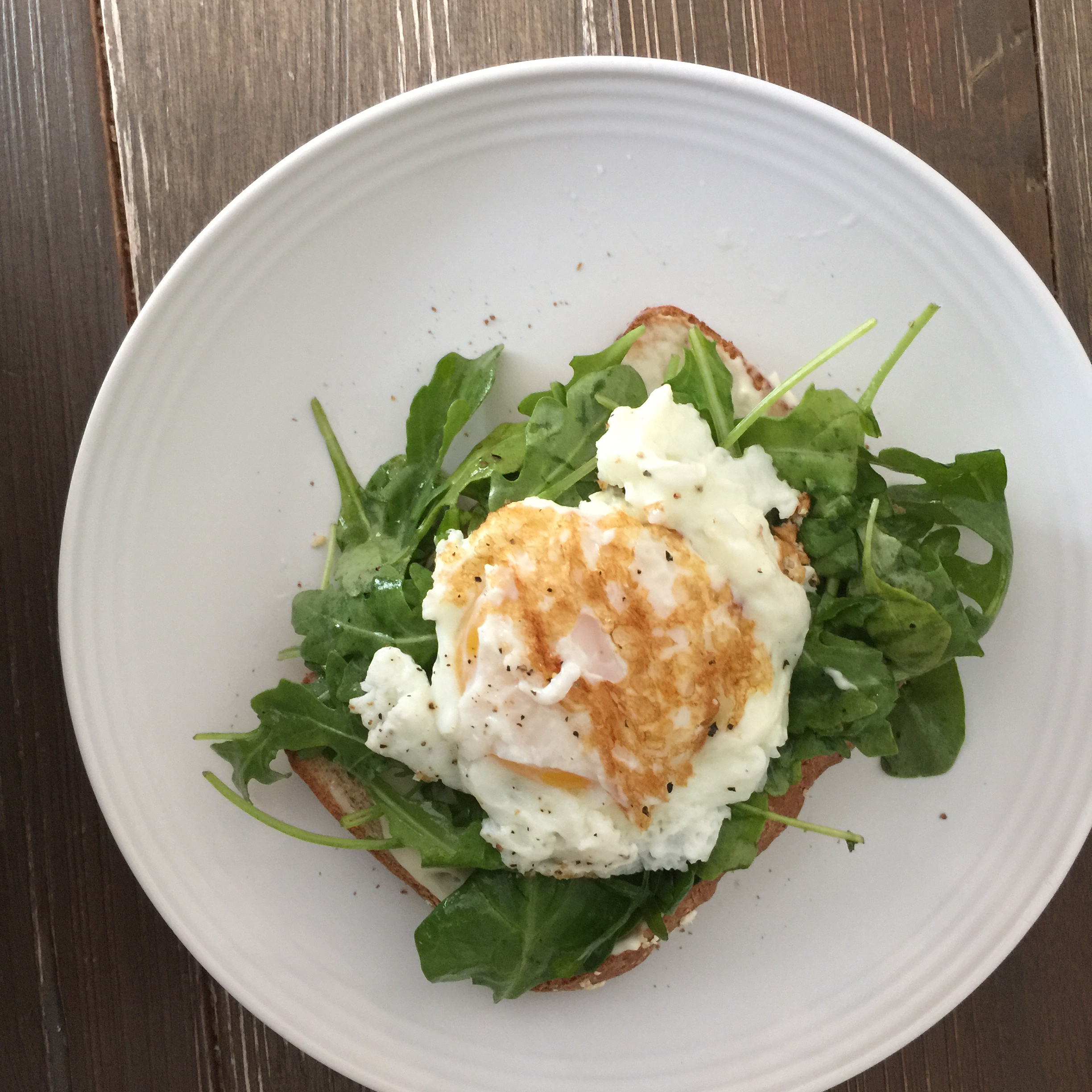 Open Faced Egg Sandwiches with Arugula Salad 