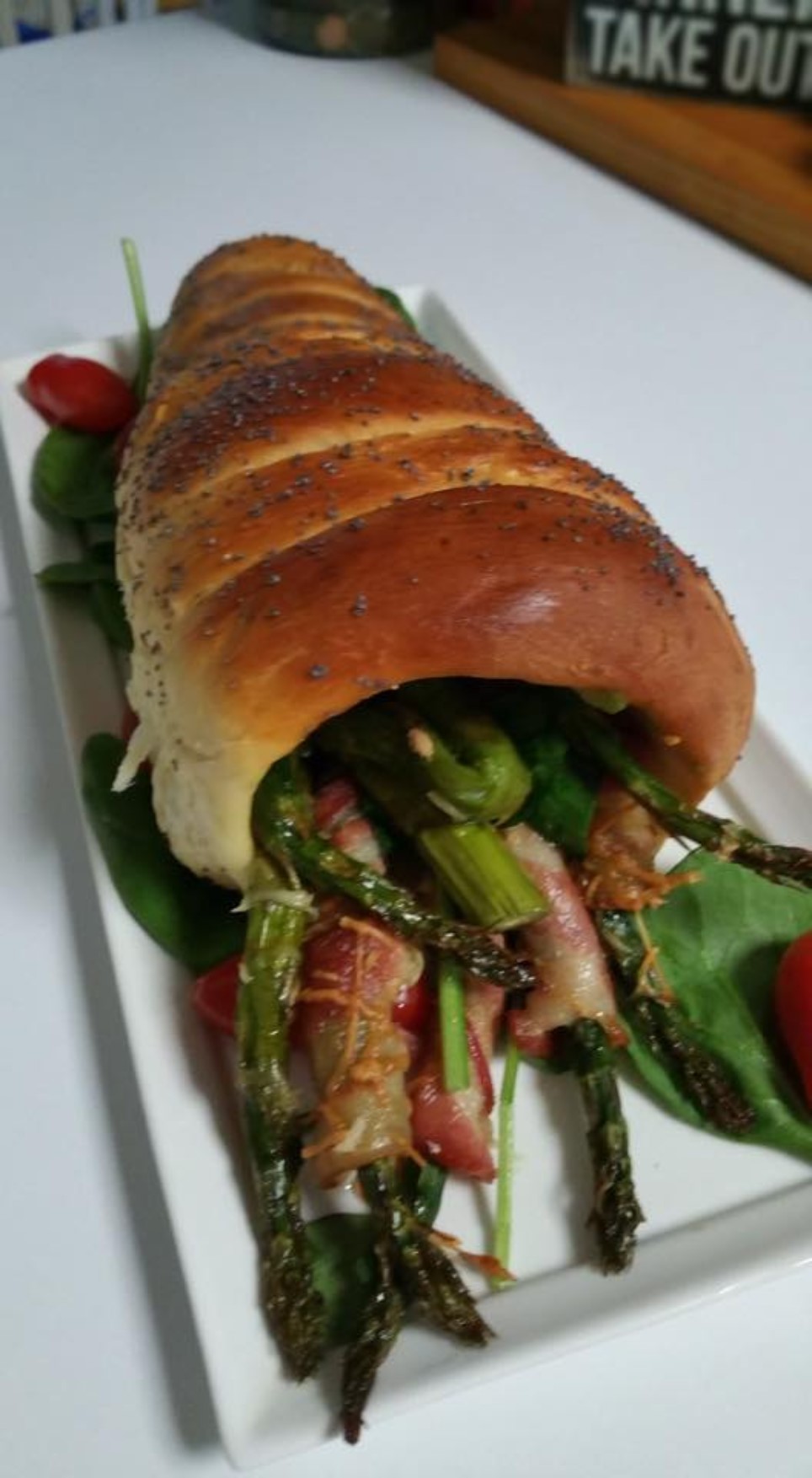 Bacon-Wrapped Asparagus on Toast 