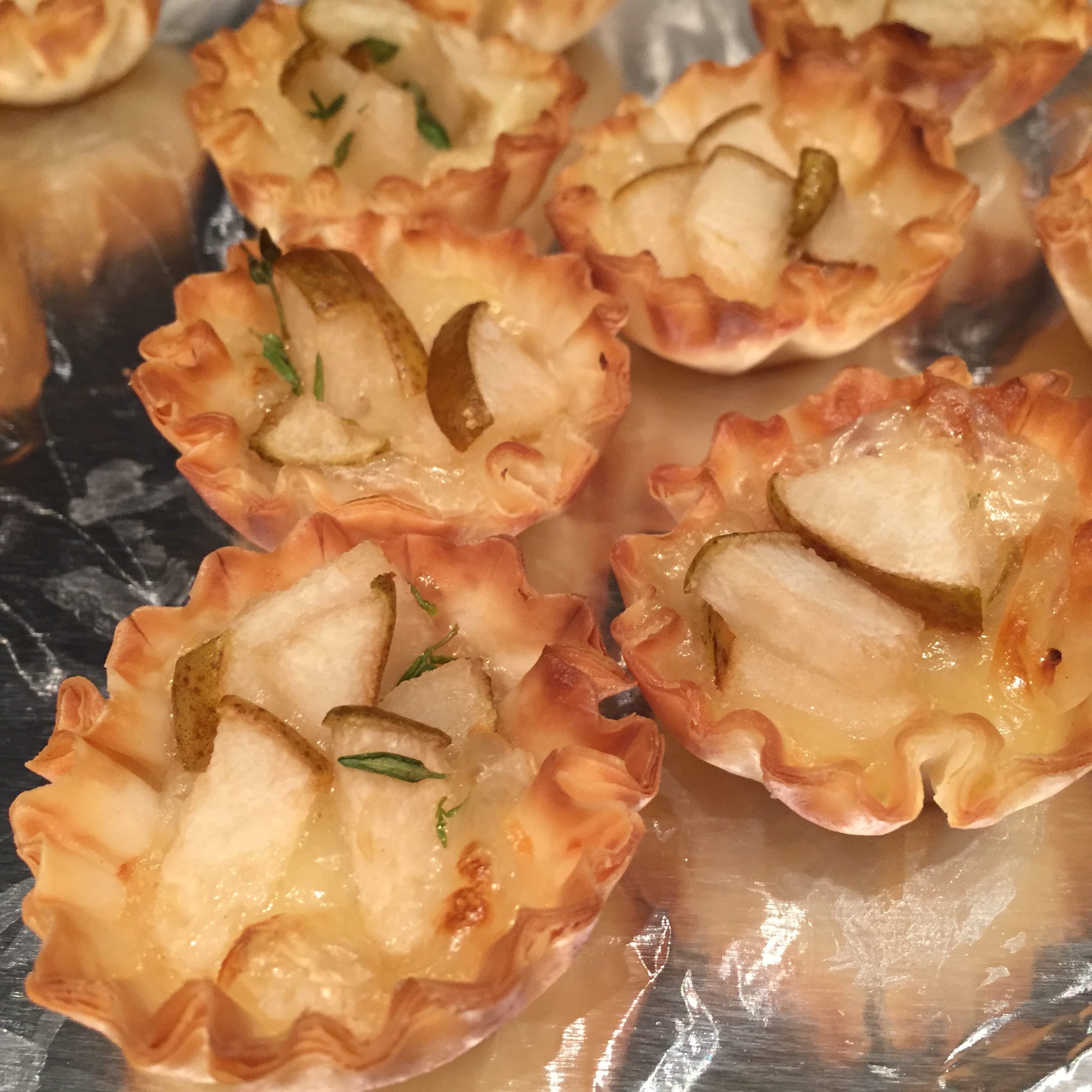 Warm Brie and Pear Tartlets 
