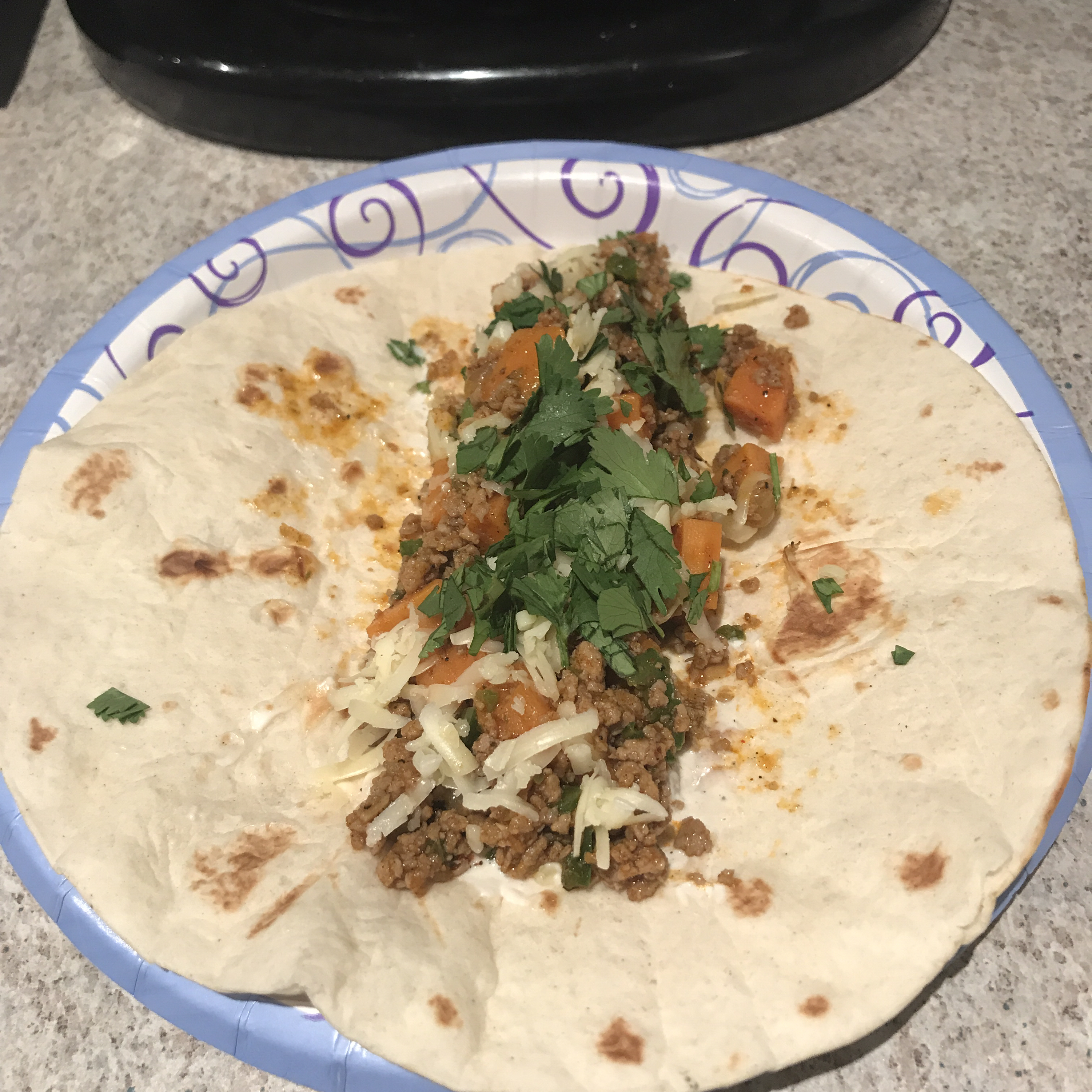 Turkey and Yam Spicy Tacos 