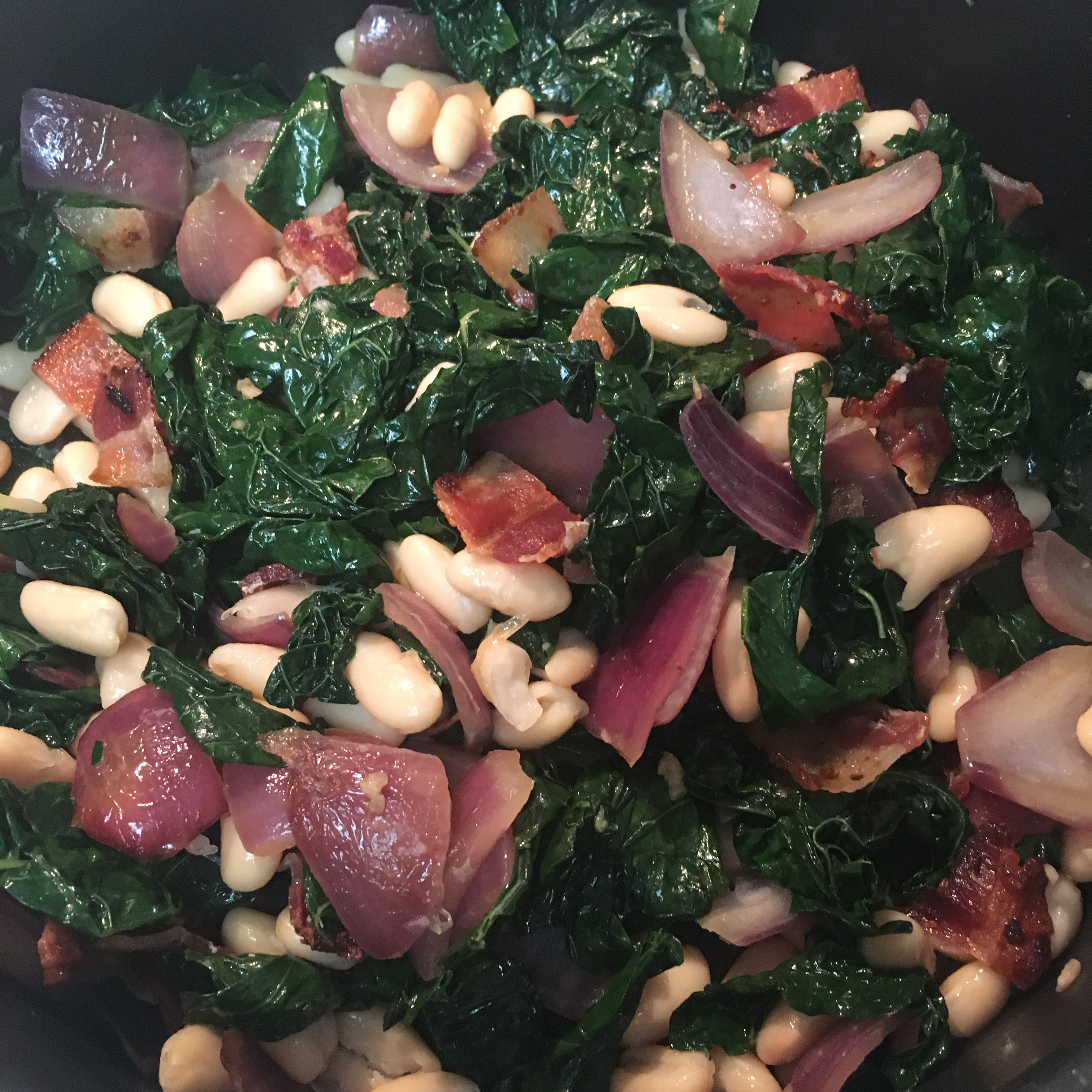 Greens with Cannellini Beans and Pancetta J-Niecy