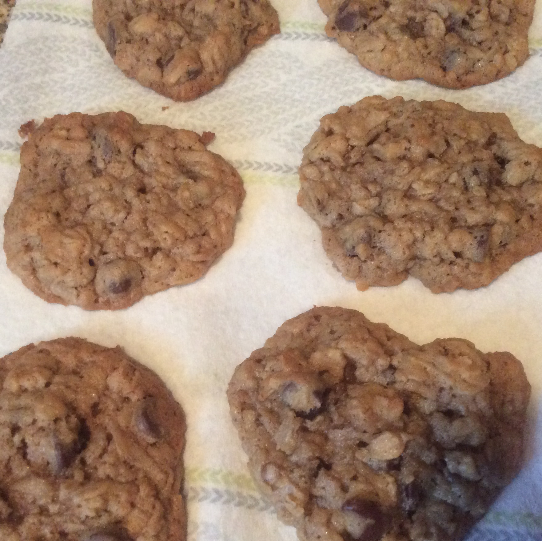 Soft Oatmeal Coconut Chocolate Chip Cookies 