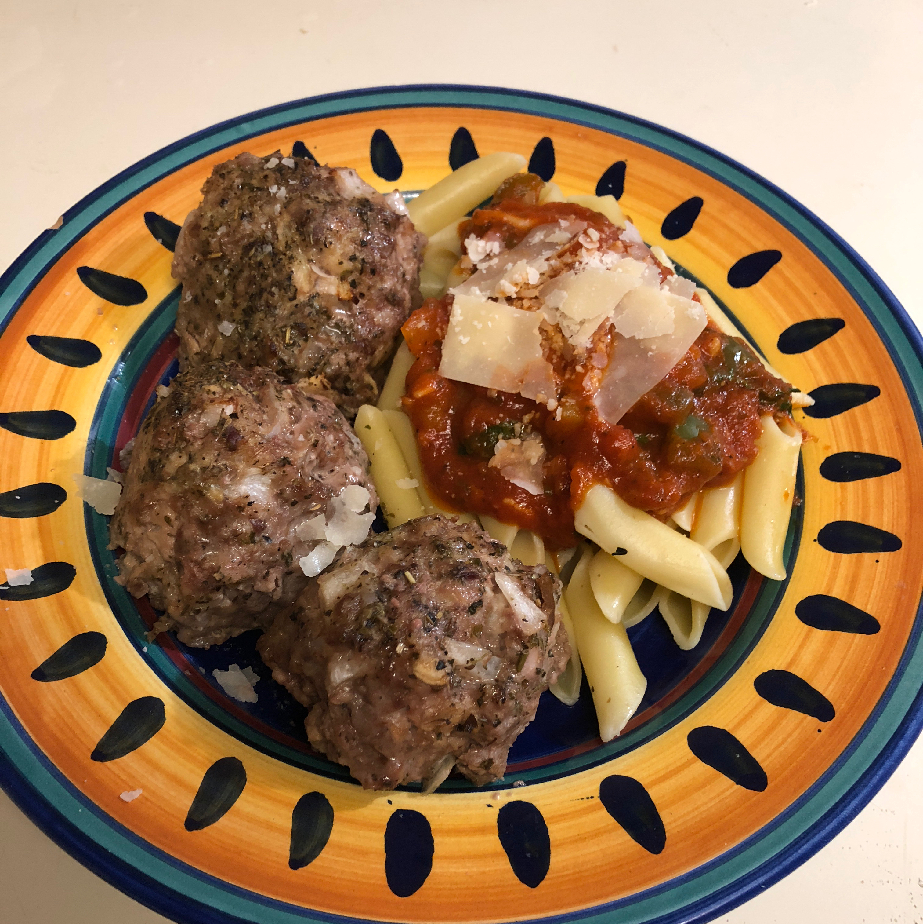 Three-Meat Italian Meatballs 