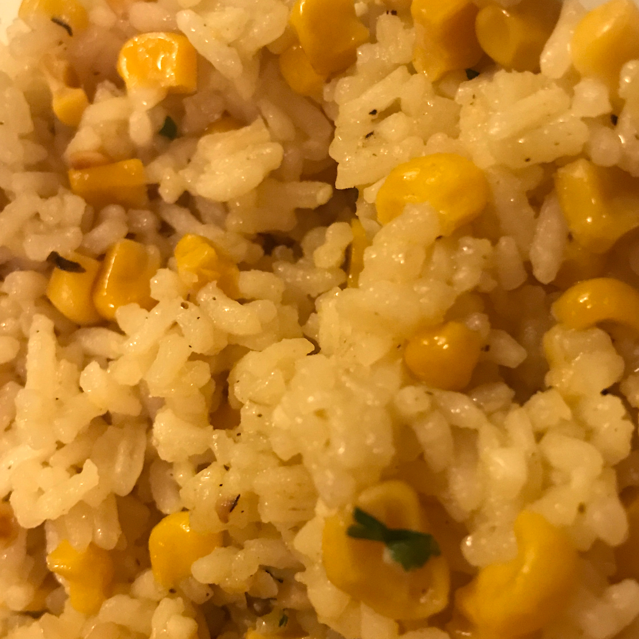 Rice with Pan-Roasted Corn and Onions 