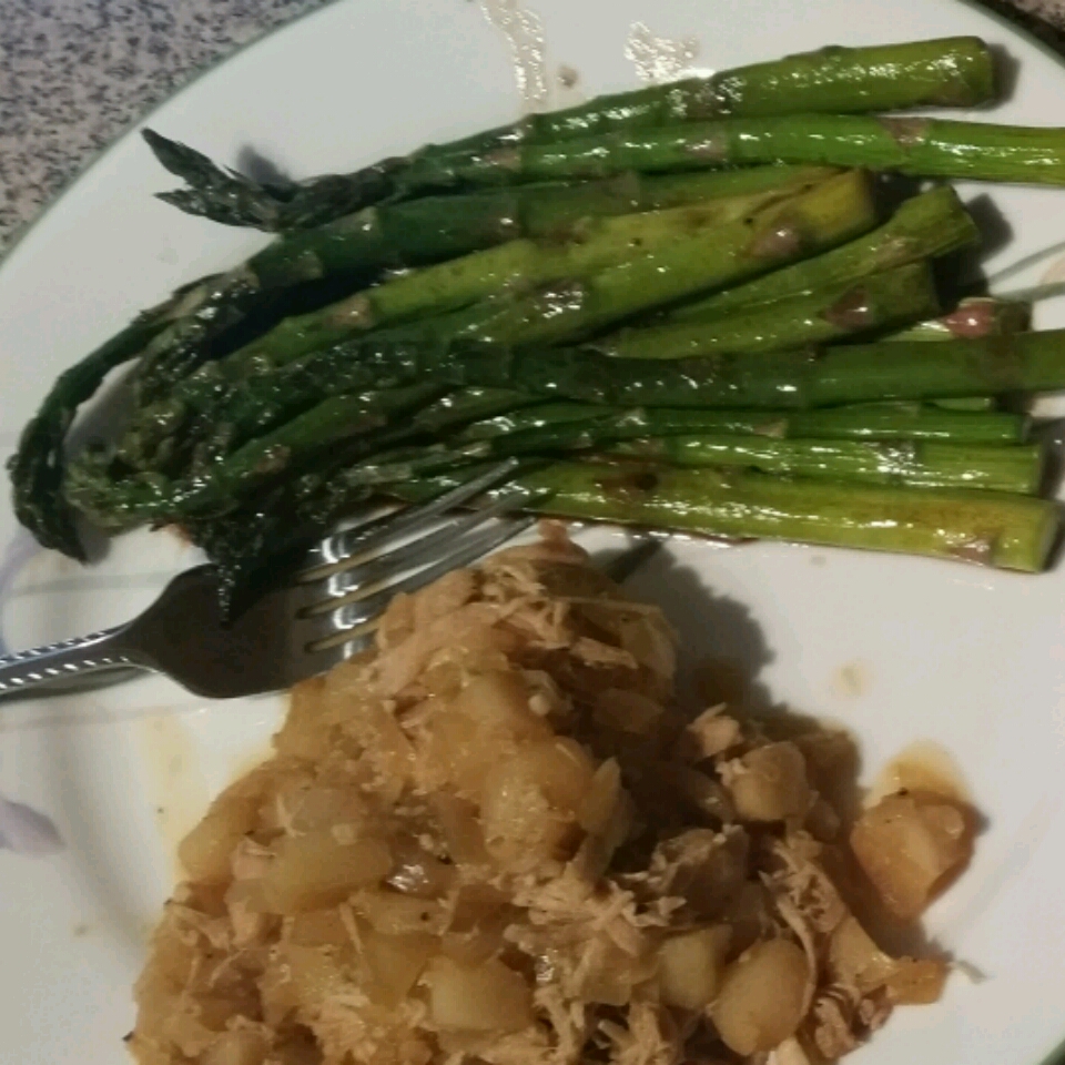 Baked Asparagus with Balsamic Butter Sauce 