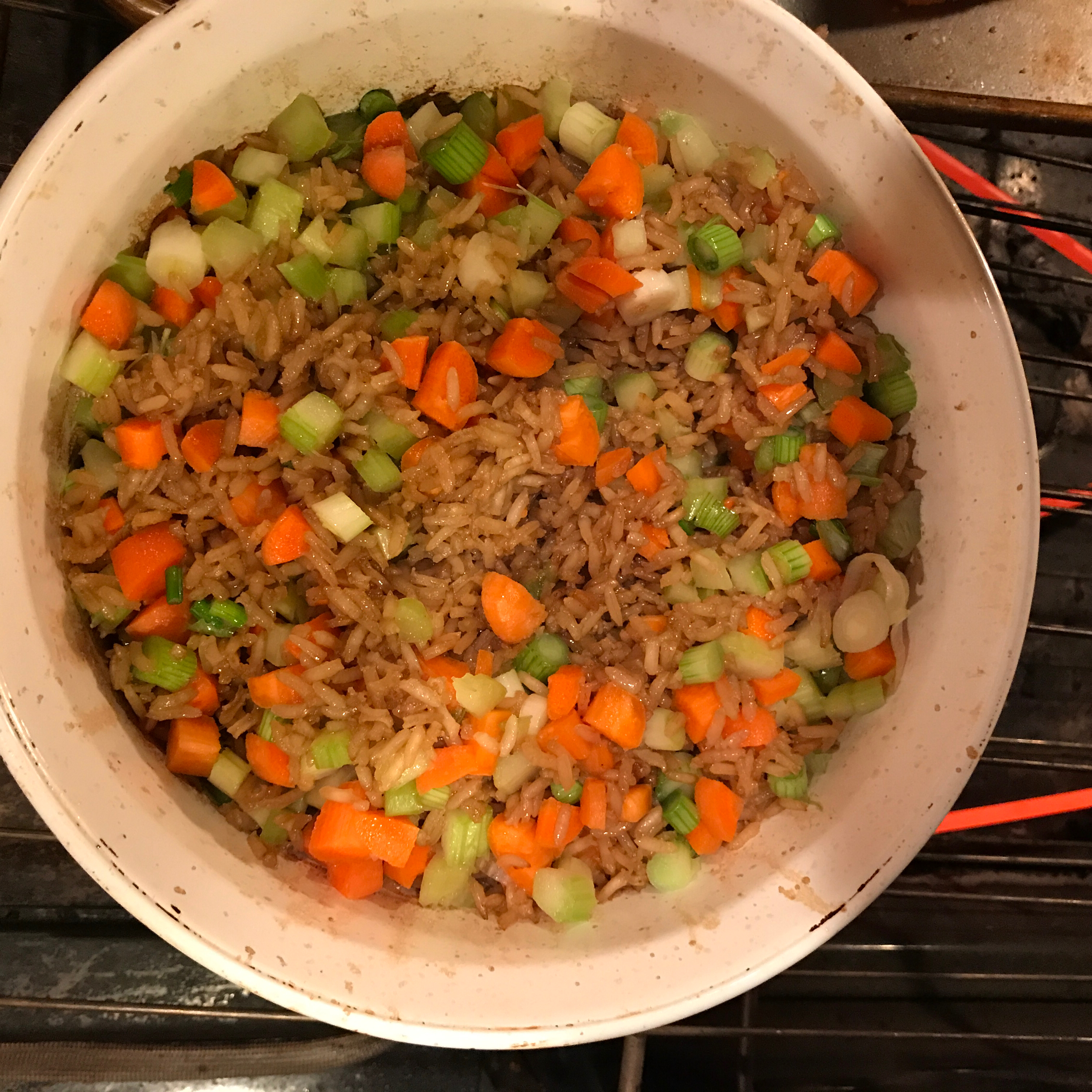 Confetti Rice with Carrot, Celery, and Almonds 