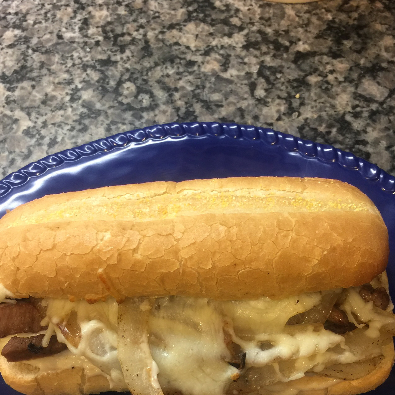 Philly Cheesesteak Sandwich with Garlic Mayo 