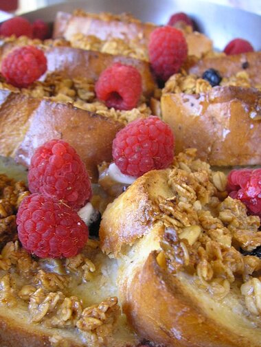 Baked French Toast With Maple Syrup And Granola Recipe Allrecipes