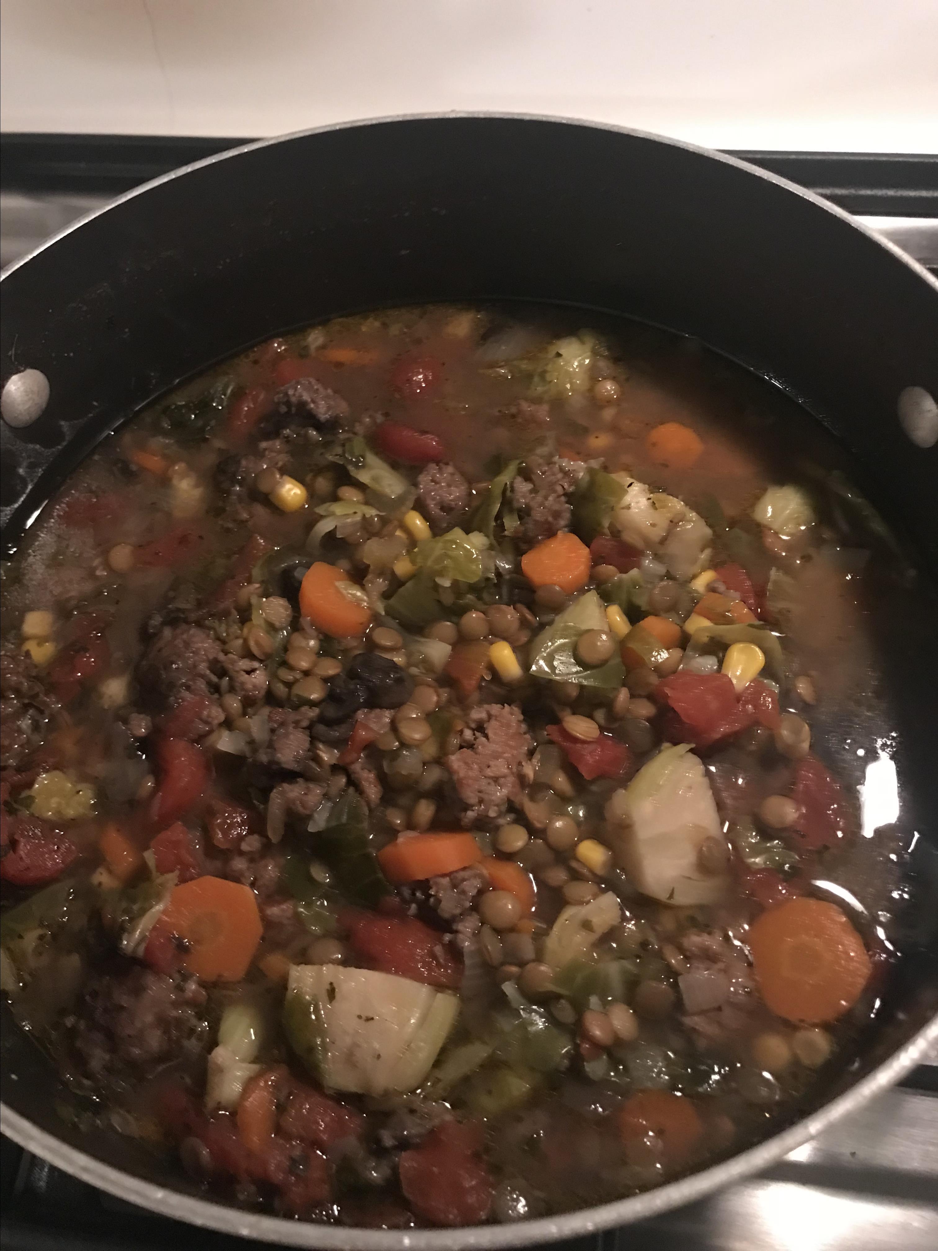 Hearty Lentil and Sausage Soup 