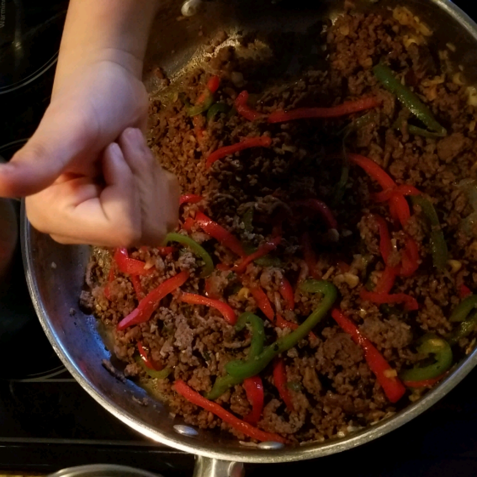Asian Ground Beef and Pepper Saute 