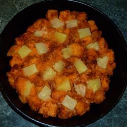 Spicy Glazed Sweet Potatoes and Pineapples 