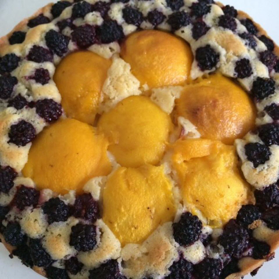 Fresh Nectarine Cake with Blackberries Lena