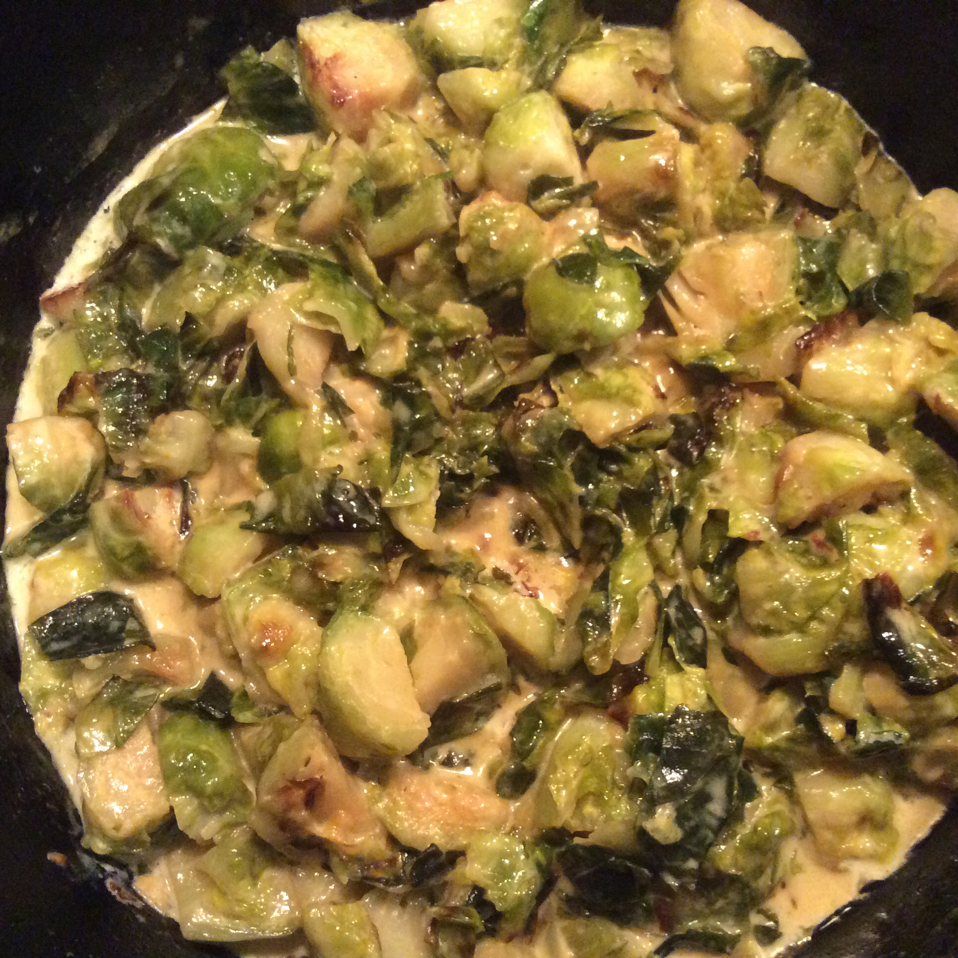 Cream-Braised Brussels Sprouts 