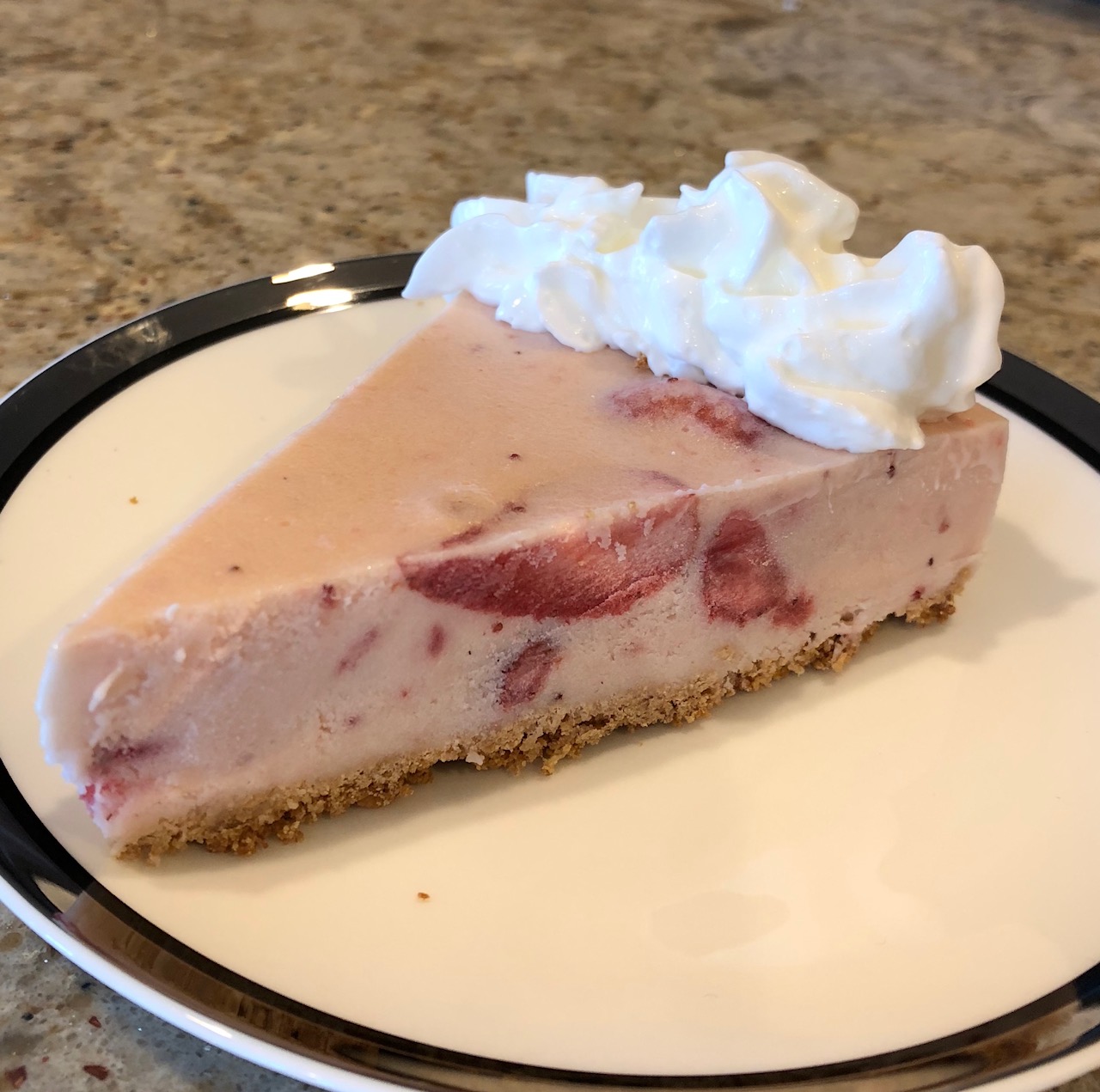 <p>A scrumptious, summery frozen dessert made with cheesecake pudding, strawberry ice cream, and loads of sweet sliced strawberries. Home cook Teresa Stewart thought this dessert was excellent: "I am a strawberry lover so I topped it with strawberries also!"</p>
                          