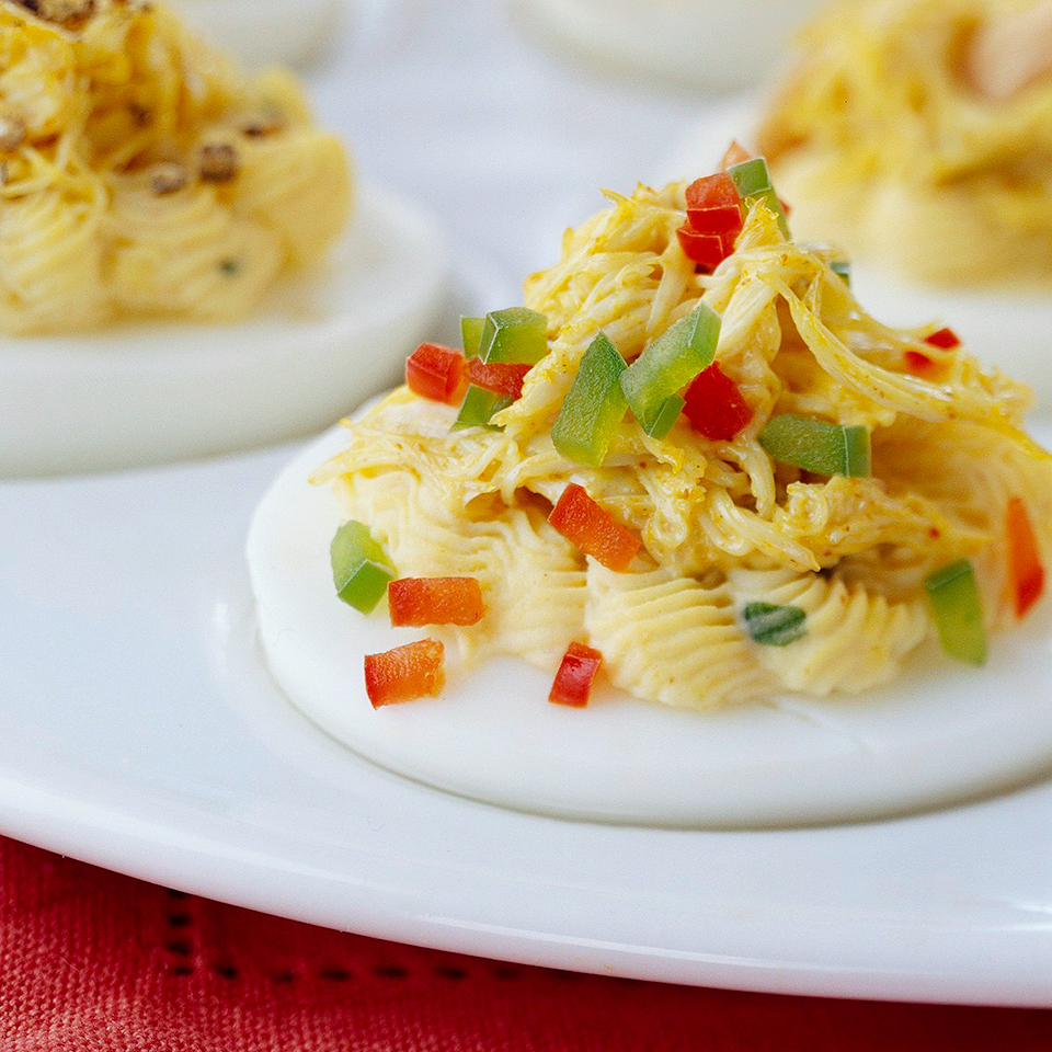 Deviled Eggs with Spicy Crab