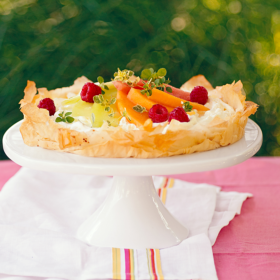 Phyllo-Crusted Melon Cheesecake