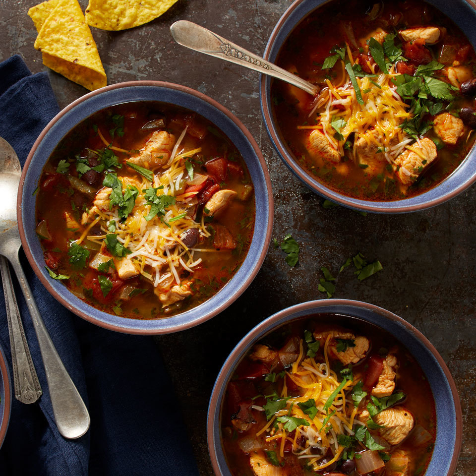 <p>This easy soup flavored with chili powder and a splash of lime is quick enough to prepare for a warming weeknight meal thanks to an electric pressure cooker like the Instant Pot. Lean chicken breast is easy to prep, but boneless, skinless chicken thighs would make a great substitute.</p>
                          