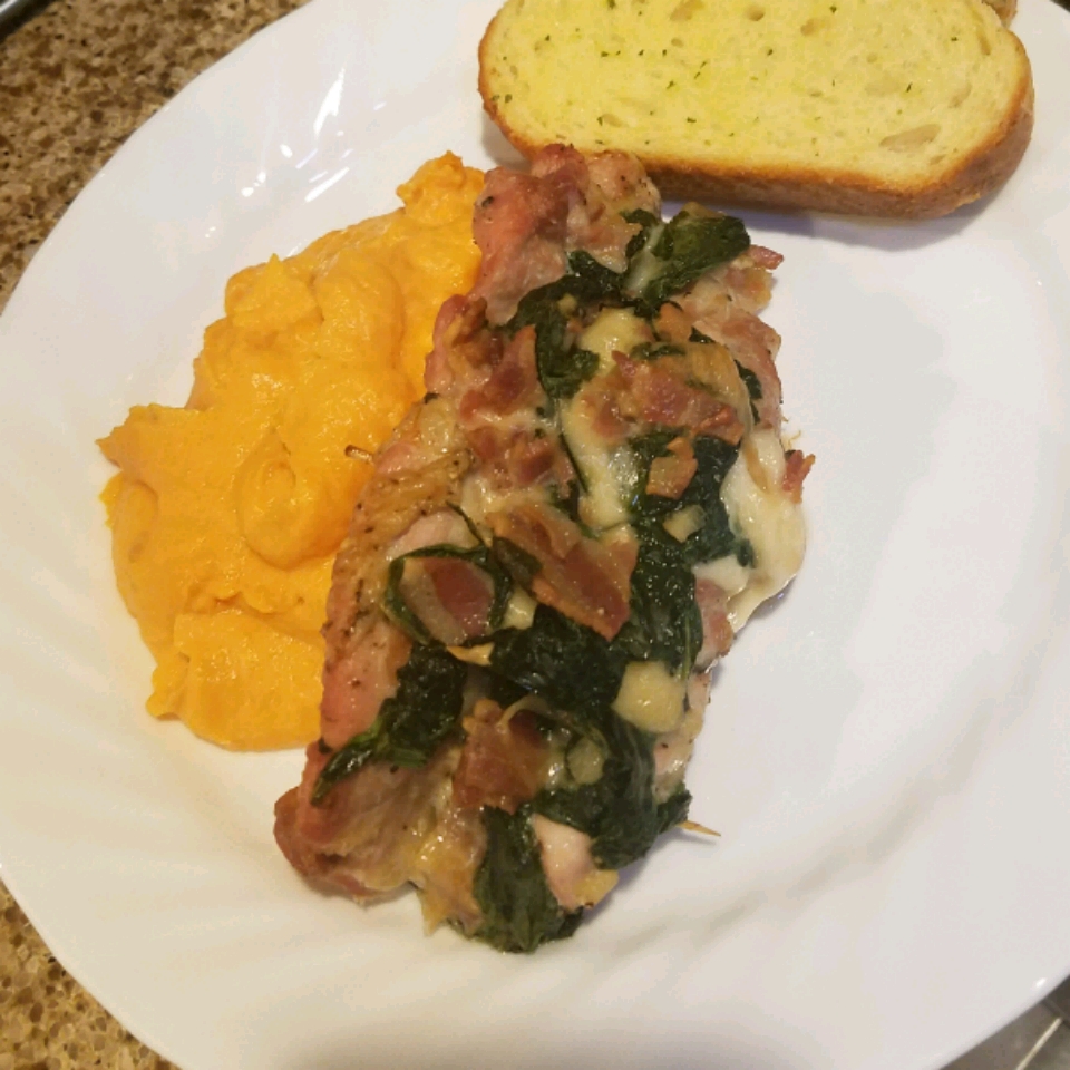 Chicken Breast Stuffed with Spinach Blue Cheese and Bacon TyPapaya1