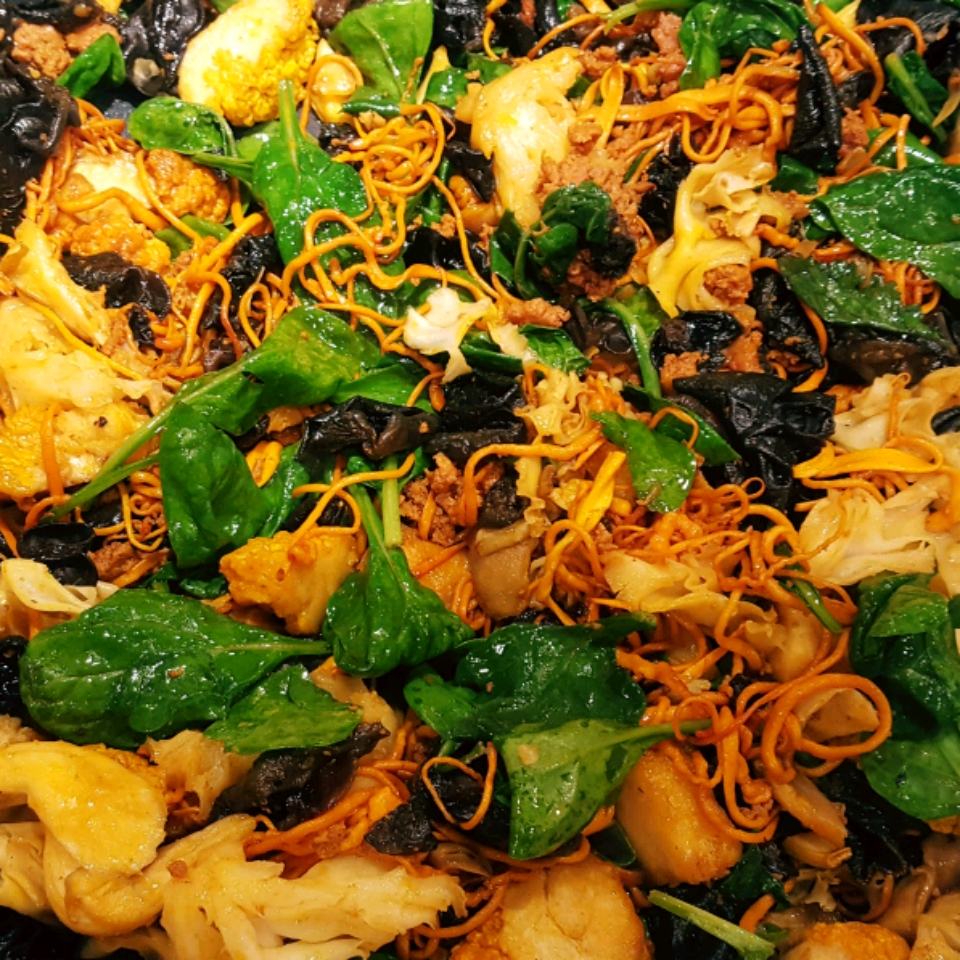 Spinach, Mushroom, and Ricotta Fettuccine 