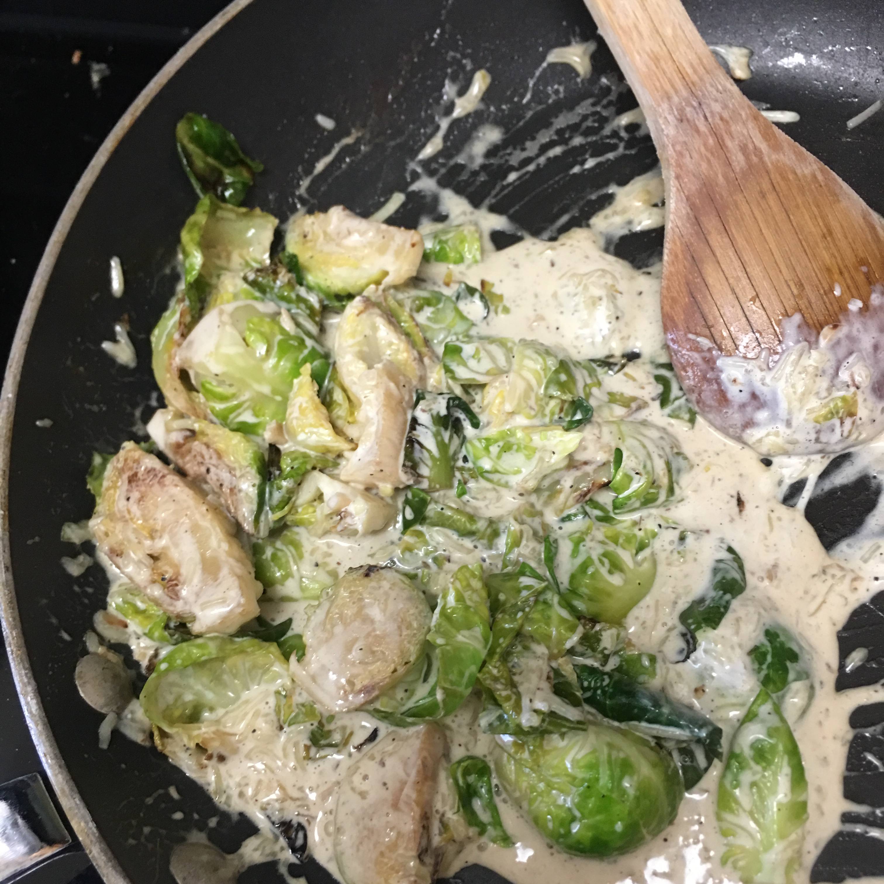 Creamy Parmesan Brussels Sprouts 