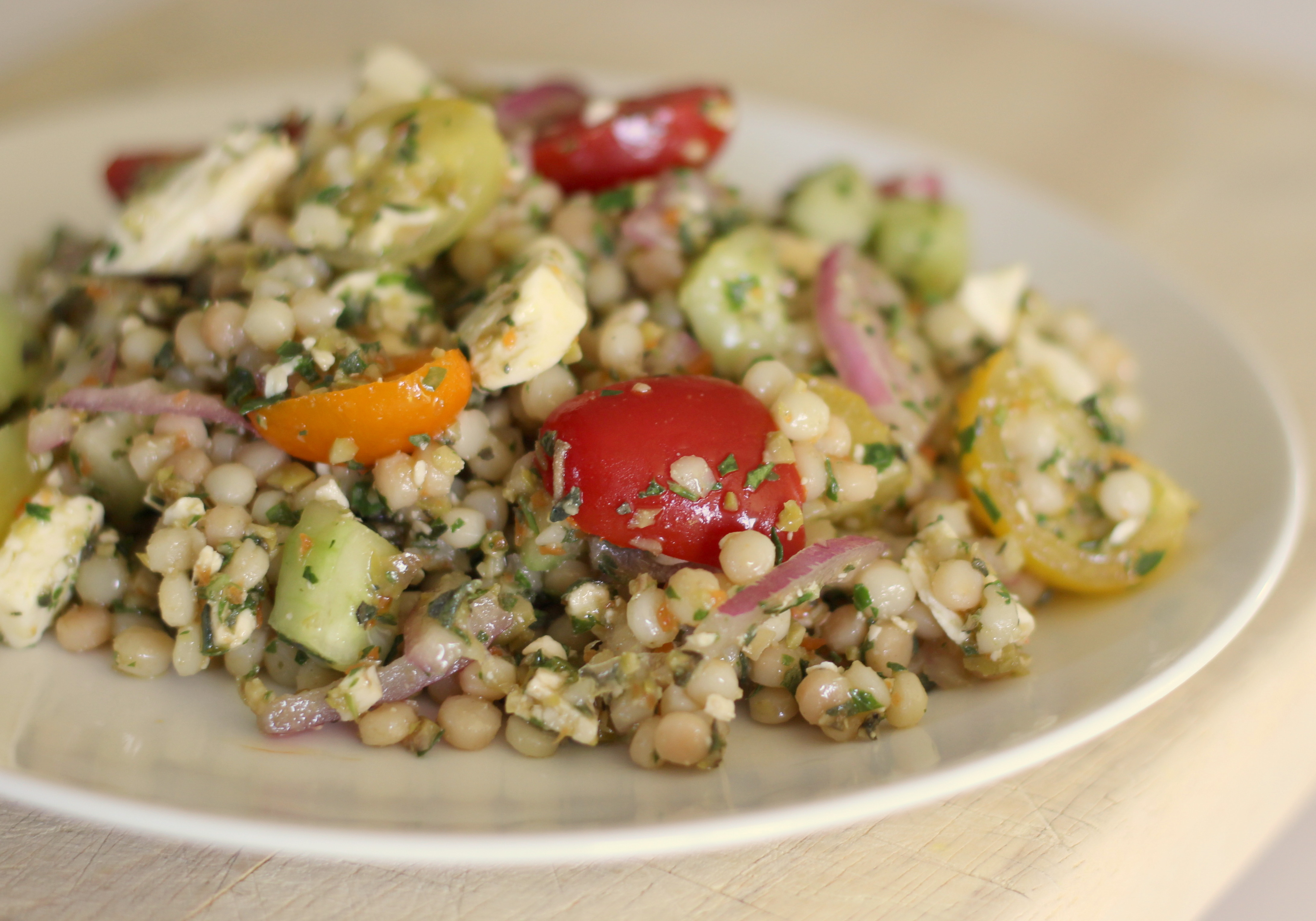 Heirloom Tomato Salad with Pearl Couscous 