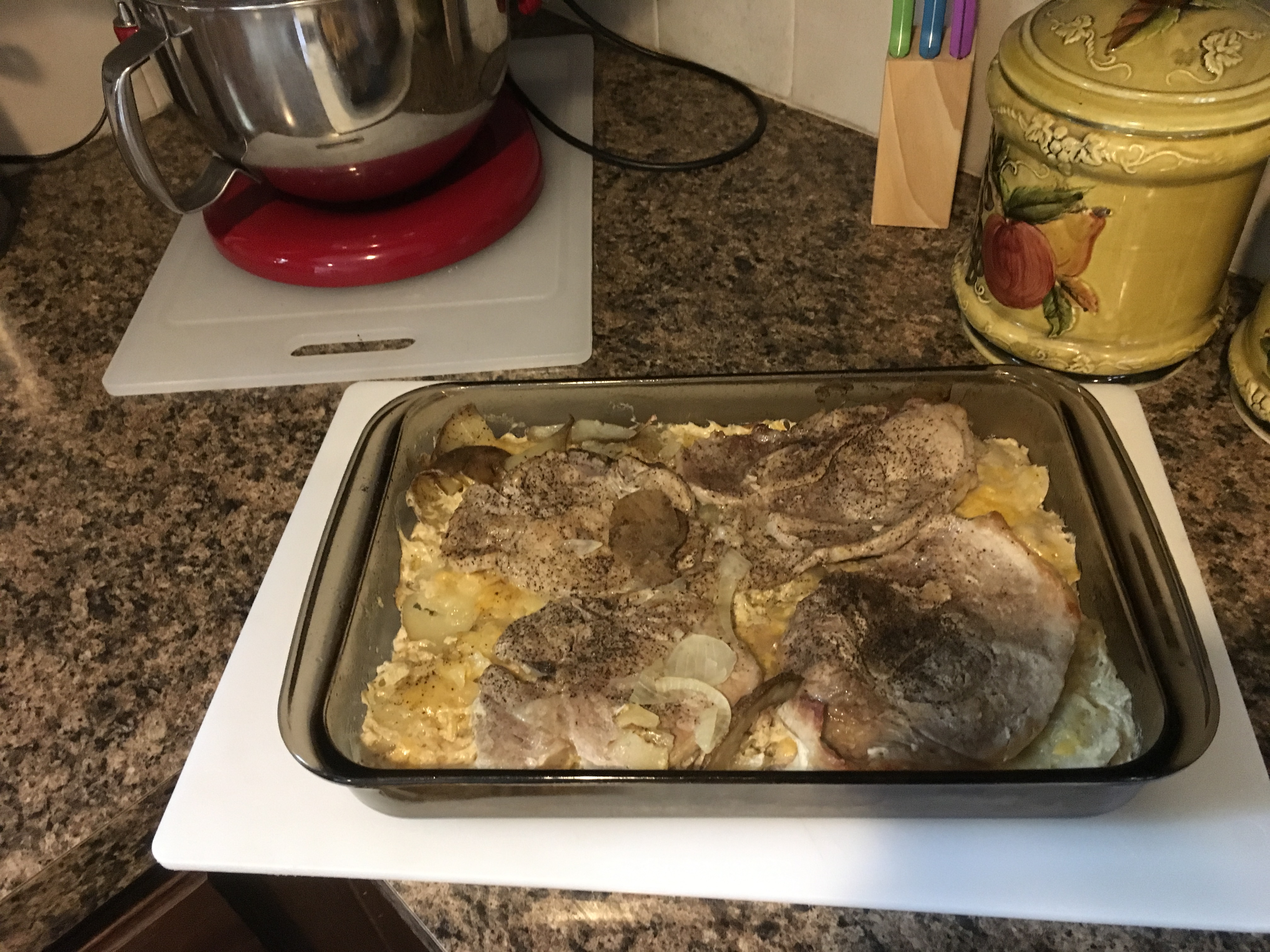 Pork Chops and Scalloped Potatoes 