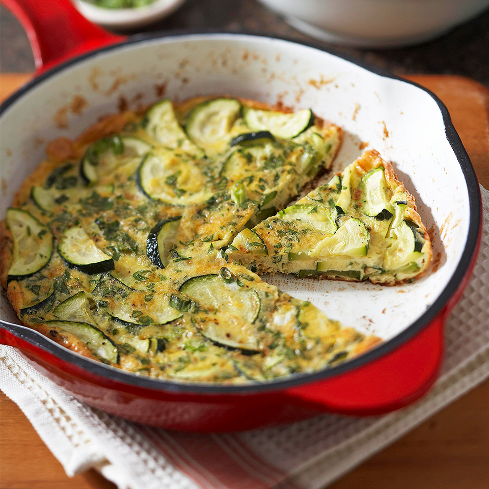 <p>This frittata is made with cheddar cheese and zucchini and is quick and easy to prepare. With just 115 calories per serving, this is a guilt free meal.</p>
                          